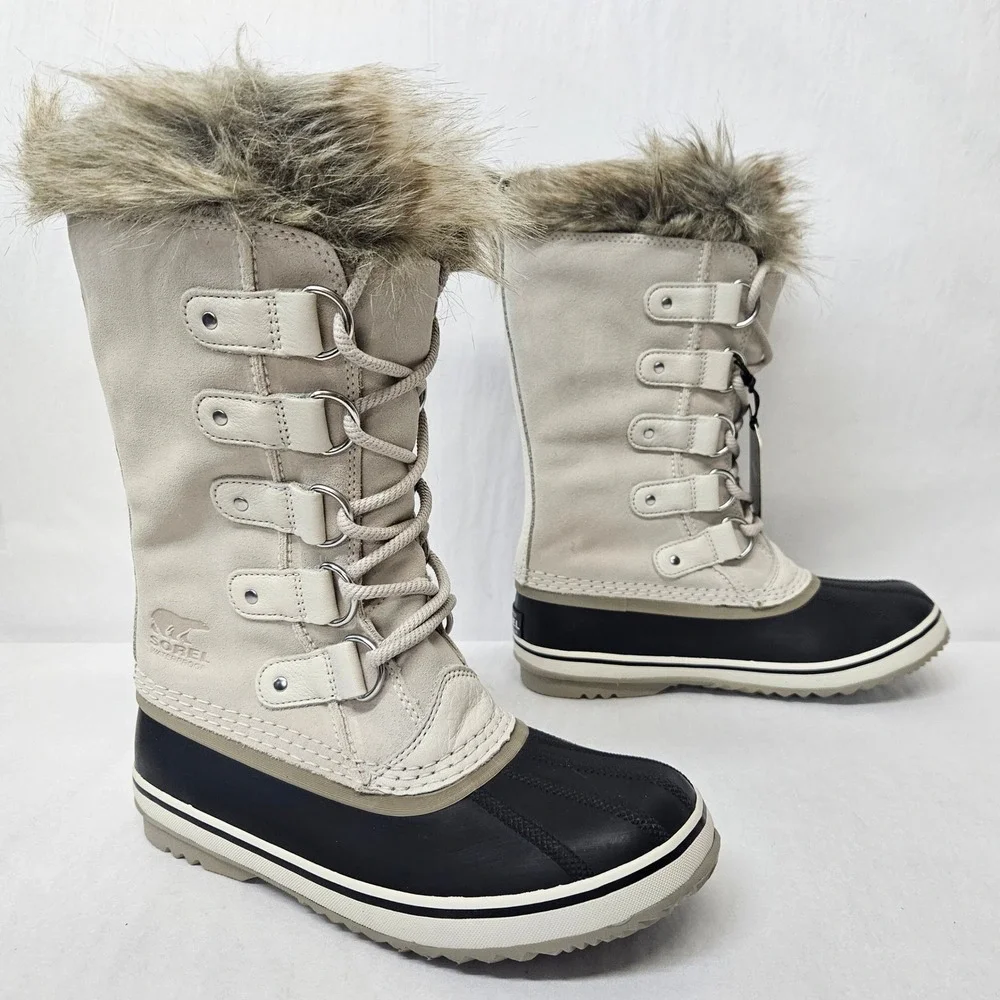 Sorel Joan of Arctic Snow Boots Waterproof NL3481-920 Fawn Black Womens Size 7